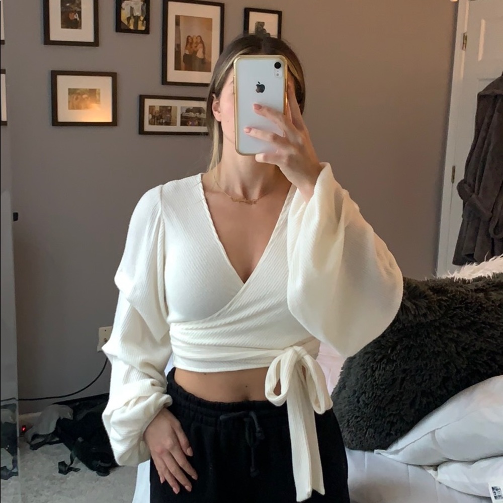 12th Tribe Sweater wrap tie top